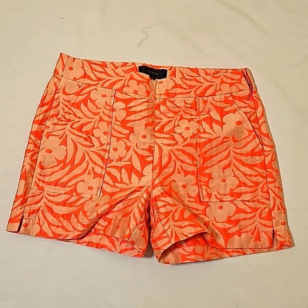 J crew floral patterned shirt shorts size 0